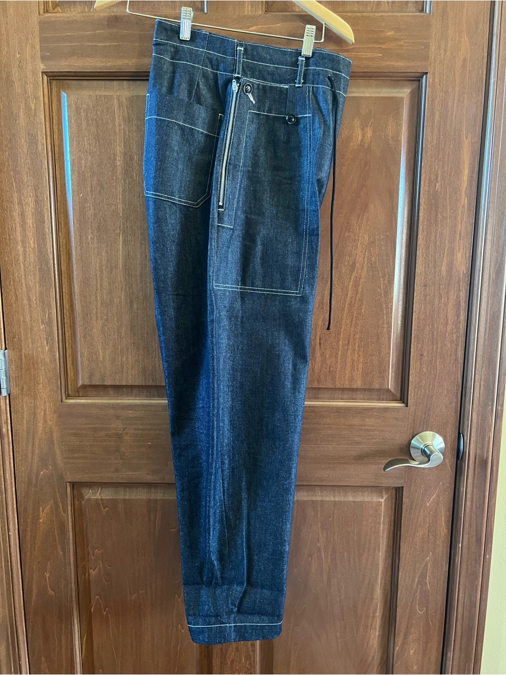 Yohji Yamamoto Jeans Dark Denim Pants Wide Leg Blue Indigo Size S (2 Japanese) - Picture 14 of 15